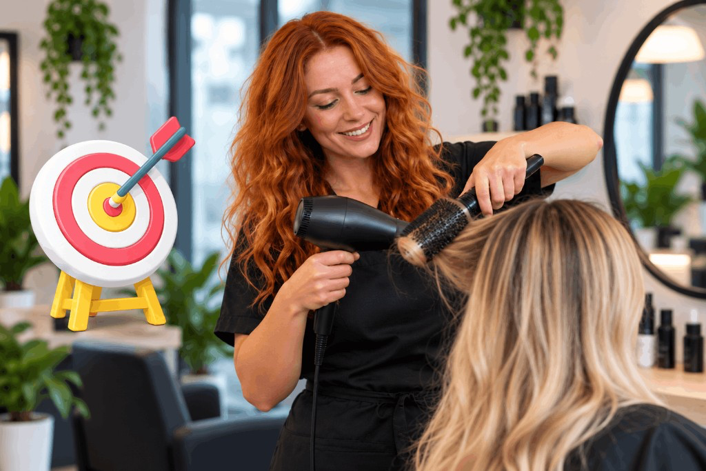 Salon owner reviewing bookings and revenue growth